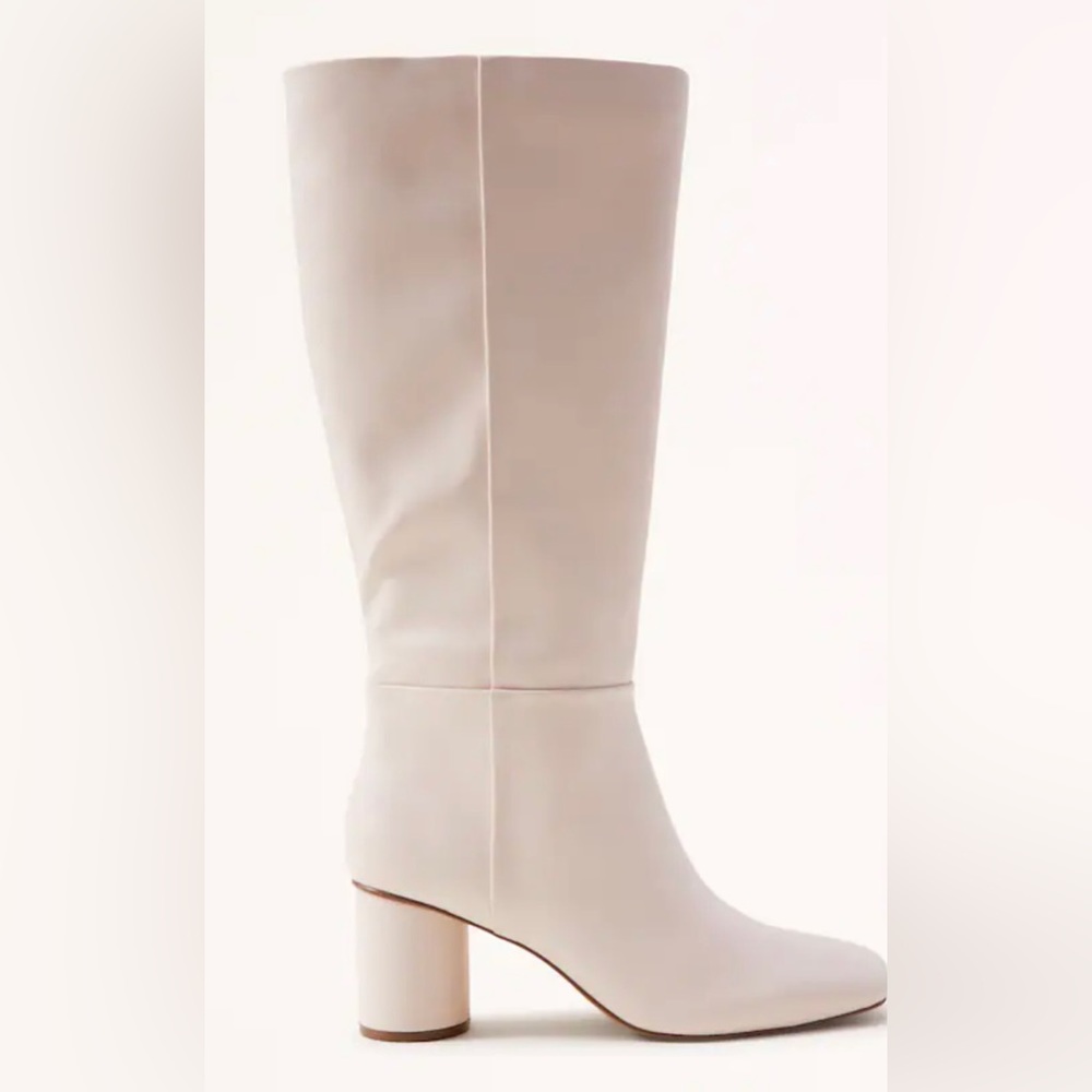 Abercrombie Cream Tall Heeled Boot 8.5